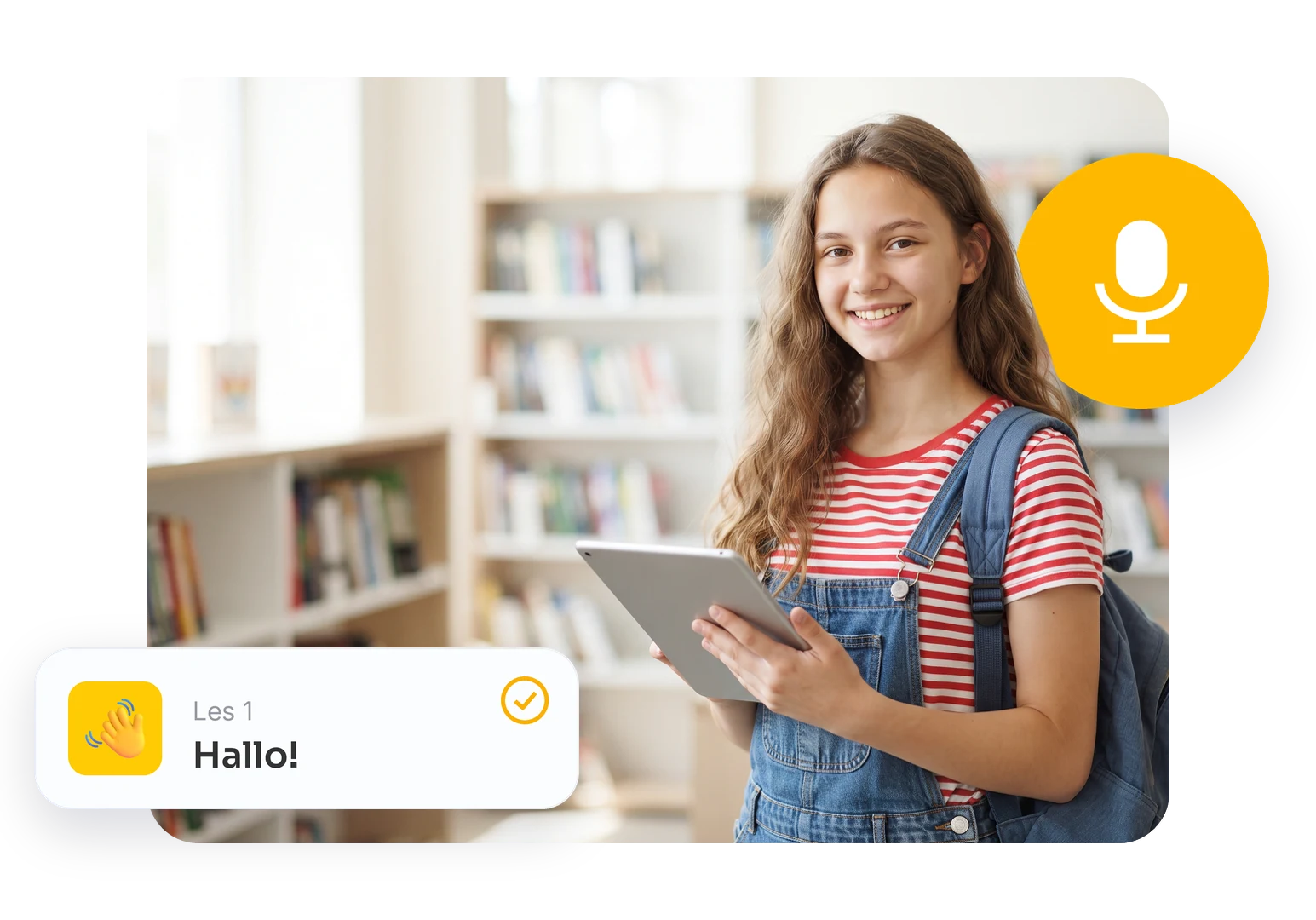 Een leerling met een tablet in de klas